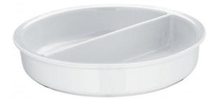 Porcelain insert, dia 13 1/4 in, cap 132 oz, height 2 3/4 in. - Mabrook Hotel Supplies