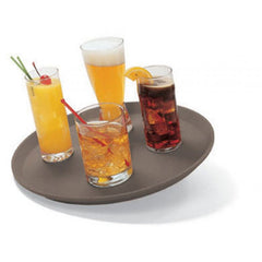 Cambro 1100CT138 11" Camtread Round Serving Tray - Tavern Tan - Mabrook Hotel Supplies