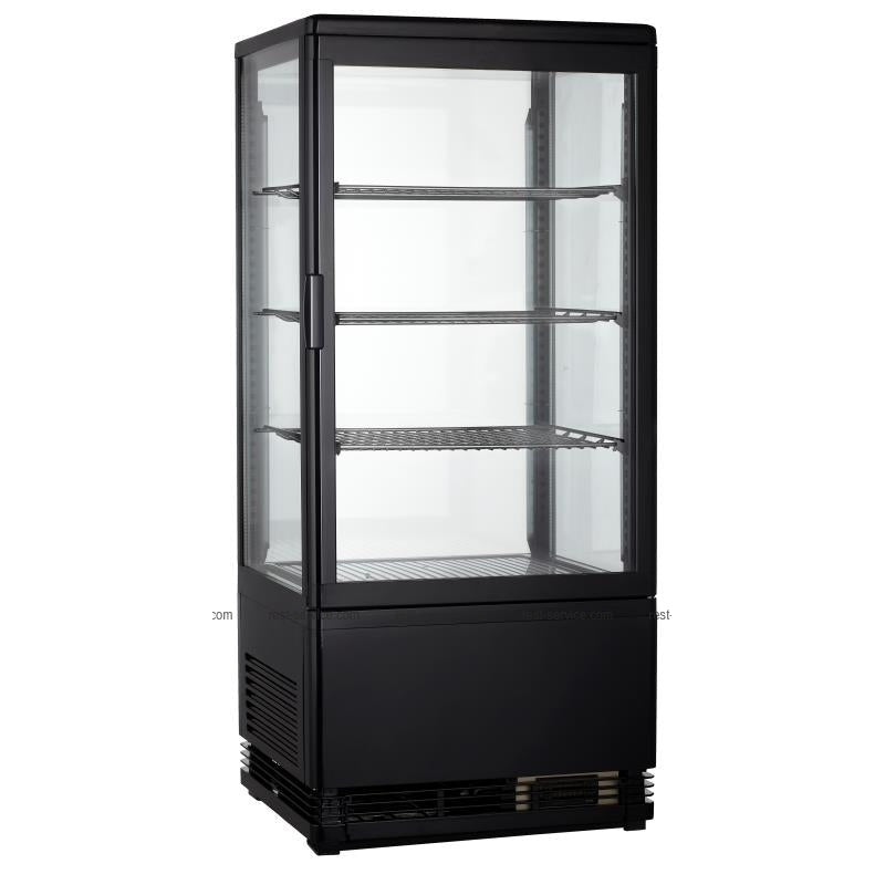 Flat Glass Door Display Cooler 68L - Black - Mabrook Hotel Supplies
