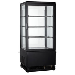 Flat Glass Door Display Cooler 68L - Black - Mabrook Hotel Supplies