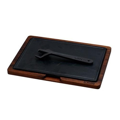 IROKO WOODEN PLATTER & CAST IRON HOT PLATE - Mabrook Hotel Supplies