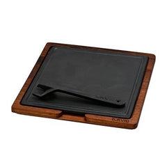 IROKO WOODEN PLATTER & CAST IRON HOT PLATE - Mabrook Hotel Supplies