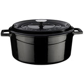 LAVA ROUND CASSEROLE BLACK- 32 CM - Mabrook Hotel Supplies