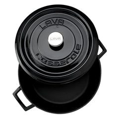 LAVA ROUND CASSEROLE BLACK- 32 CM - Mabrook Hotel Supplies