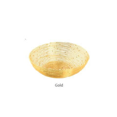 WIRED BREAD BASKET GOLD - 16 CM - Mabrook Hotel Supplies