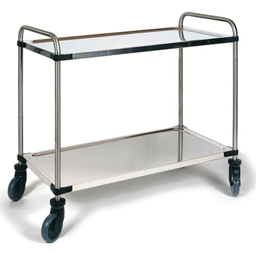 RIEBER STAINLESS STEEL SERVICE TROLLEY 2 SHELVES - Mabrook Hotel Supplies