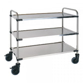 RIEBER STAINLESS STEEL SERVICE TROLLEY 3 SHELVES - Mabrook Hotel Supplies
