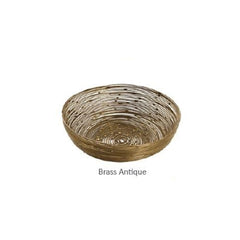 WIRED BREAD BASKET BRASS ANTIQUE,DIM:16 CM - Mabrook Hotel Supplies