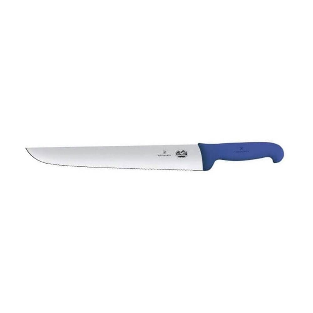 VICTORINOX FISH SERRATED SLICING KNIFE 36 CM BLUE HANDLE FIBROX. - Mabrook Hotel Supplies