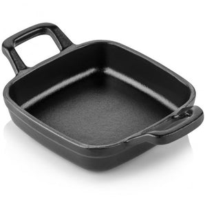 CAST IRON SQUARE PAN, WITH TWO HANDLE, BLACK - 12X12 CM - Mabrook Hotel Supplies