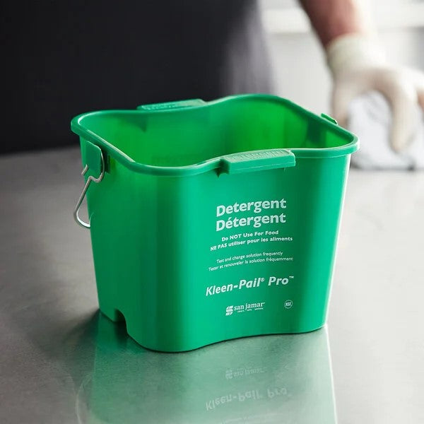 KLEEN PAIL SANITIZING BUCKET, CAPACITY: 3 QT, COLOUR: GREEN, FITS INTO ANY HACCP PLAN DIMENSIONS:  15.24H x 19.05W x 15.24L CM( OLD CODE: SJR-KP97GN) - Mabrook Hotel Supplies
