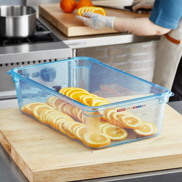 ARAVEN 07828 FULL SIZE BLUE ABS PLASTIC FOOD PAN - 6" DEEP