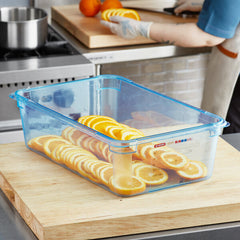 ARAVEN 07828 FULL SIZE BLUE ABS PLASTIC FOOD PAN - 6" DEEP