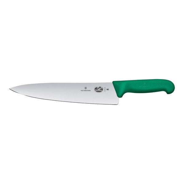 VICTORINOX KITCHEN & CARVING KNIFE GREEN FIBROX HANDLE, 25 CM. - Mabrook Hotel Supplies