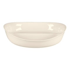 RAK BONE CHINA BRAVURA OVAL DIVIDED SALAD BOWL, IVORY, DIM: 21X16.9X5.2 CM, CAP: 10 OZ - Mabrook Hotel Supplies