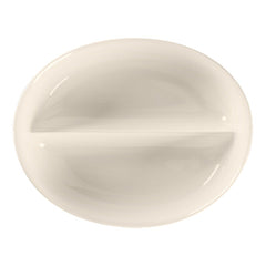 RAK BONE CHINA BRAVURA OVAL DIVIDED SALAD BOWL, IVORY, DIM: 21X16.9X5.2 CM, CAP: 10 OZ - Mabrook Hotel Supplies