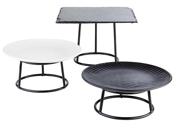 APS BUFFET STAND MULTI ROUND METAL BLACK, 8 CM - Mabrook Hotel Supplies