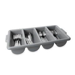 RUBBERMAID COMMERCIAL PRODUCTS 4-COMPARTMENT PLASTIC CUTLERY BIN, 2LB CAPACITY, GRAY, SUPPLIES FOR RESTAURANT/ KITCHEN USE. - Mabrook Hotel Supplies