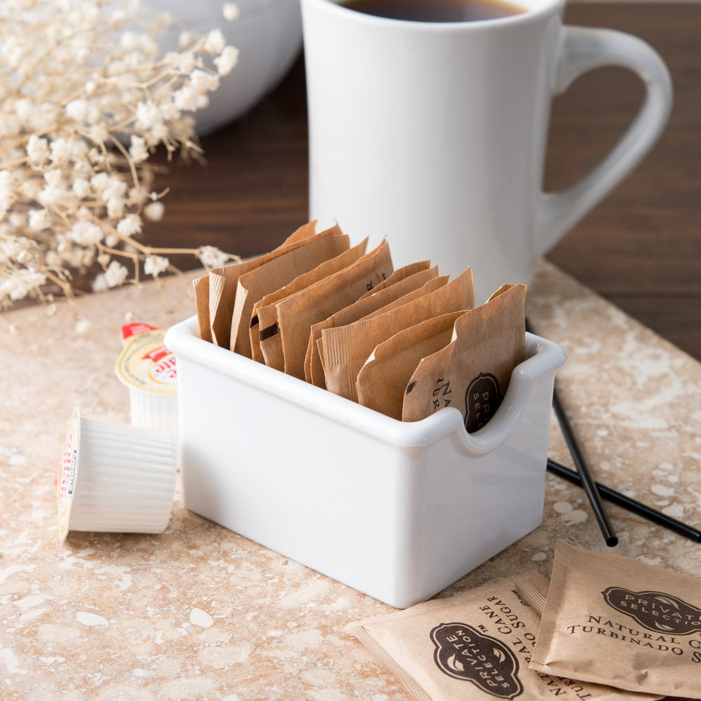SUGAR CADDY, HOLDS 20 PACKS, WHITE, DIM: 8.7X6.6X5.4 CM - Mabrook Hotel Supplies