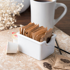 SUGAR CADDY, HOLDS 20 PACKS, WHITE, DIM: 8.7X6.6X5.4 CM - Mabrook Hotel Supplies