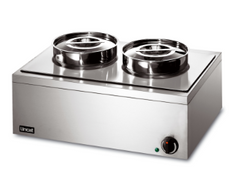 S/S ELECTRIC BAIN MARIE. 2 ROUND POTS. COUNTERTOP. INDIRECT HEAT. - Mabrook Hotel Supplies