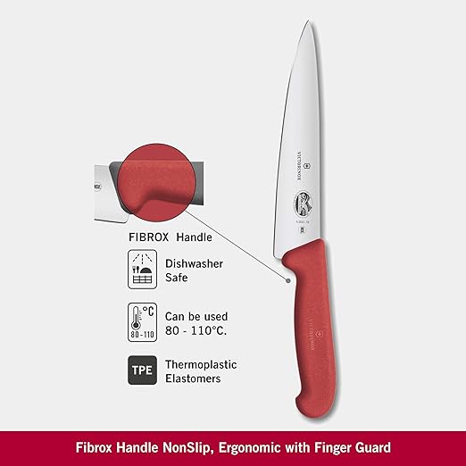 VICTORINOX CARVING KNIFE STAINLESS STEEL RED, SIZE: 19 CM. - Mabrook Hotel Supplies
