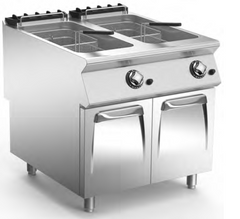 مقلاة غاز ذات خزانين بسعة 23+23 لتر.