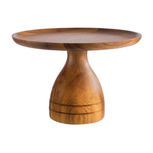 APS ROUND ACACIA CAKE STAND, 24X16 CM