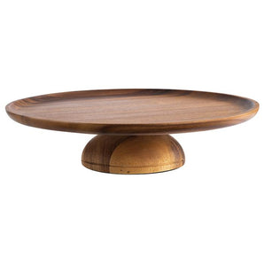 APS ROUND ACACIA CAKE STAND, 33X8 CM.