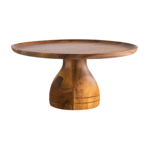 APS ROUND ACACIA CAKE STAND, 33X16CM