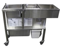 Blender/Sifter table on casters with removable 28” ice bath well. - Mabrook Hotel Supplies