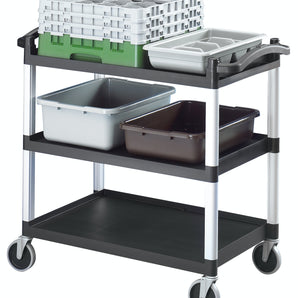 CAMBRO BLACK THREE SHELVES LARGE UTILITY CART - Mabrook Hotel Supplies