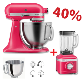 KitchenAid Artisan Stand Mixer 195 and K400 Blender Hibiscus