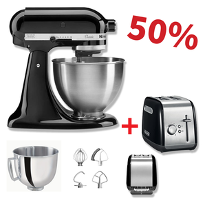 4.3 LTR CLASSIC STAND MIXER, COLOR: BLACK and toaster 5KMT2115BOB