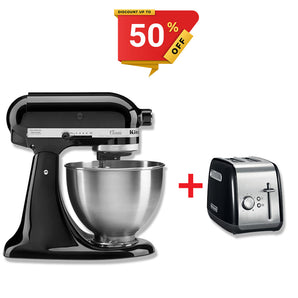 4.3 LTR CLASSIC STAND MIXER, COLOR: BLACK and toaster 5KMT2115BOB