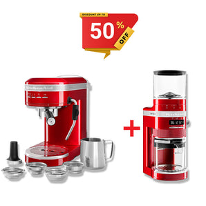 KitchenAid Artisan Espresso machine and Grinder Candy Apple