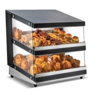 80 cm Stainless Steel Hot Showcase with Tempered Glass at Side. - Mabrook Hotel Supplies