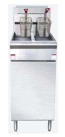 Heavy Duty Freestanding Gas Split Fryer Without Fryer Cover - 100,000 BTU. - Mabrook Hotel Supplies