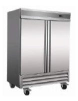 2 Solid Door Upright Refrigerator with 3 Shelfs each side and Castors. - Mabrook Hotel Supplies