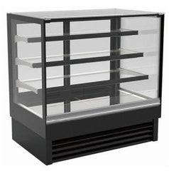 120cm Cake Showcase with 3 Shelves + Base Depth 800 mm & Castors. - Mabrook Hotel Supplies