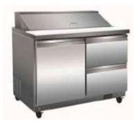 1 Solid Door and 2 Drawer Refrigerated Salad with 1 Shelf and Castors. - Mabrook Hotel Supplies