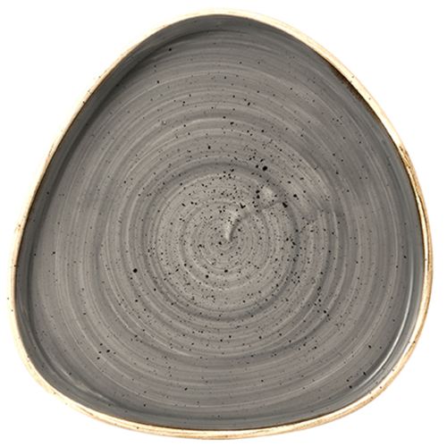 STONECAST GREY TRIANGLE WALLED CHEFS PLATE 20CM BOX 6. - Mabrook Hotel Supplies