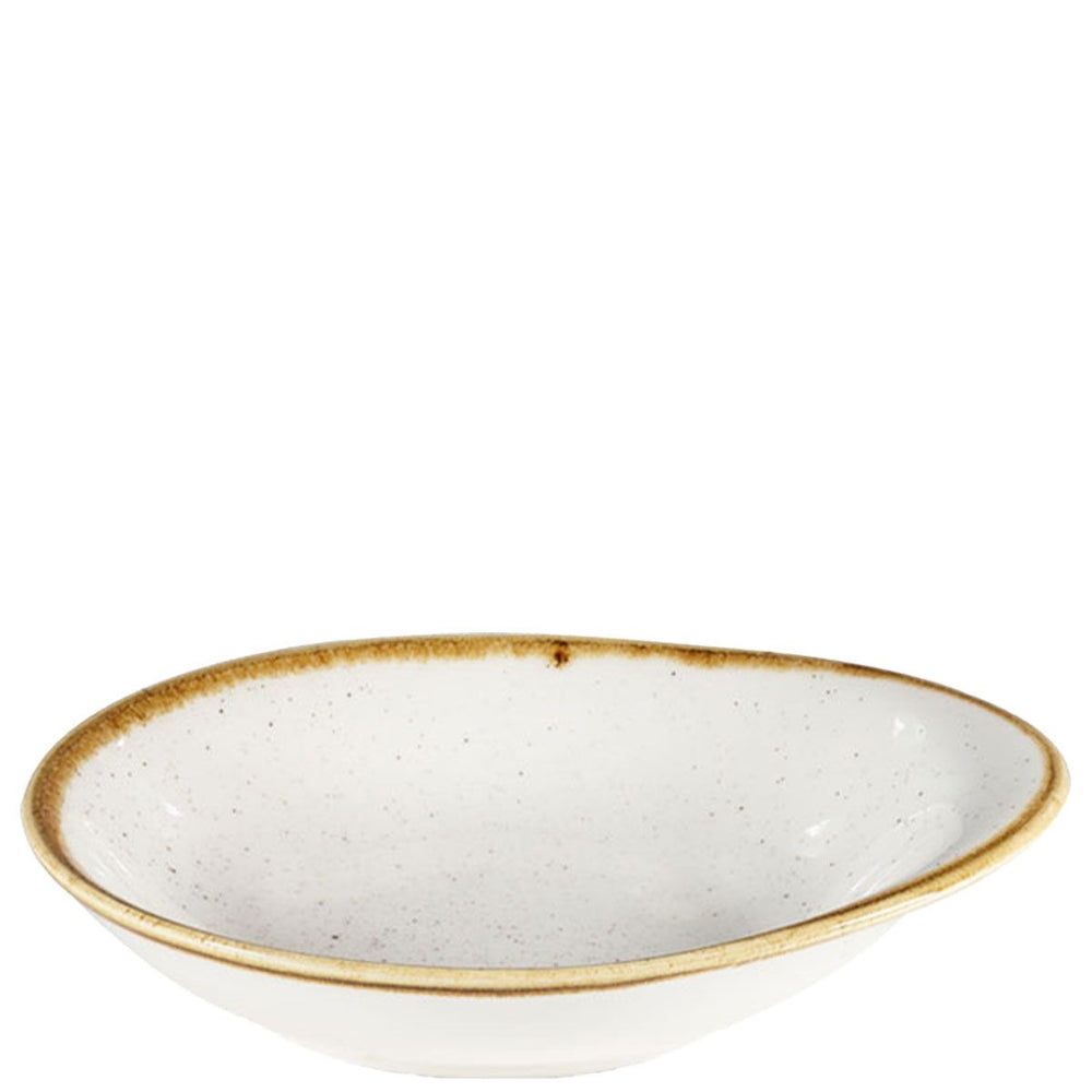 STONECAST BARLEY WHITE ROUND DISH,DIM:18.5X16.8CM - Mabrook Hotel Supplies
