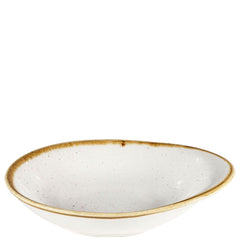 STONECAST BARLEY WHITE ROUND DISH,DIM:18.5X16.8CM - Mabrook Hotel Supplies