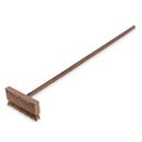 "OVEN BRUSH AND SCRAPER WITH WOODEN HANDLE, LENGTH: 106 CM, BRUSH LENGTH: 21 CM