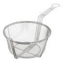 Mesh Fryer Basket 9-3/4" - Chrome.Pan features heavy-duty chrome steel hook for draining basket.