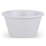 MELAMINE FLUTED RAMEKIN, WHITE, CAP: 2 OZ