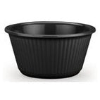 MELAMINE FLUTED RAMEKIN, BLACK, CAP: 3 OZ
