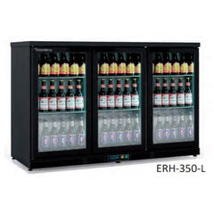 REFRIGERATOR DISPLAY 3 DOORS BLACK BACK-BAR COOLER.