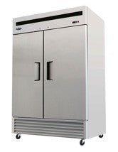 1300 Ltr Double Door Reach in Freezer on Caster Bottom Mount & Shelf. - Mabrook Hotel Supplies